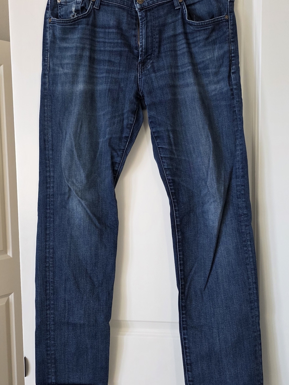 7 For All Mankind Straight Leg Dark Blue Jeans